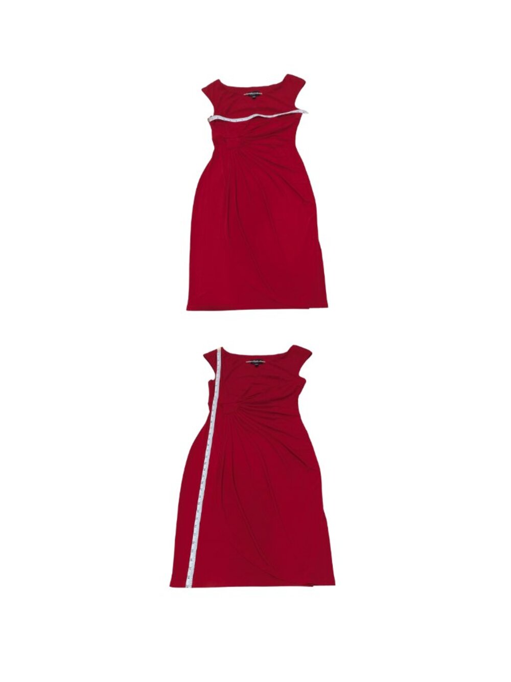 Connected Apparel Red Side Draped Sheath Dress Size 4 NWOT - Picture 9 of 9